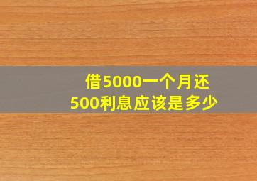 借5000一个月还500利息应该是多少