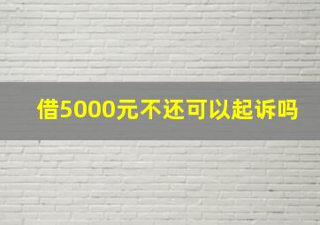 借5000元不还可以起诉吗