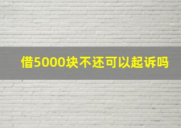 借5000块不还可以起诉吗