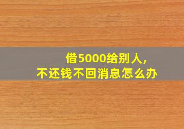 借5000给别人,不还钱不回消息怎么办