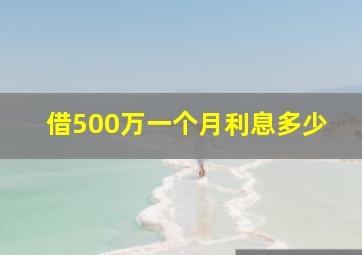 借500万一个月利息多少