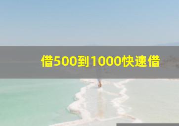 借500到1000快速借