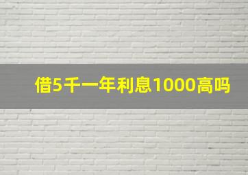 借5千一年利息1000高吗