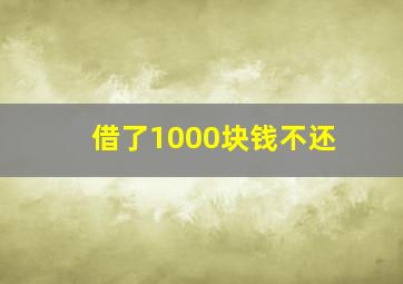 借了1000块钱不还