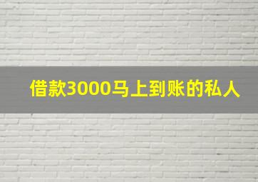 借款3000马上到账的私人