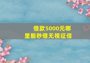 借款5000元哪里能秒借无视征信