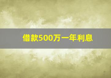 借款500万一年利息