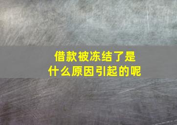 借款被冻结了是什么原因引起的呢