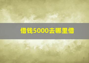 借钱5000去哪里借