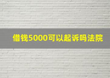 借钱5000可以起诉吗法院