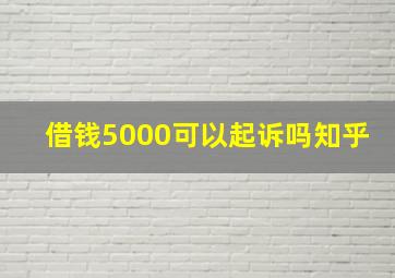 借钱5000可以起诉吗知乎