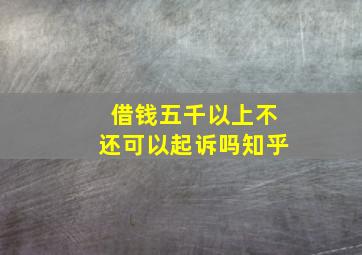 借钱五千以上不还可以起诉吗知乎