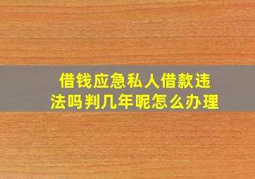 借钱应急私人借款违法吗判几年呢怎么办理