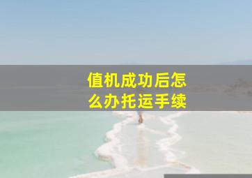 值机成功后怎么办托运手续