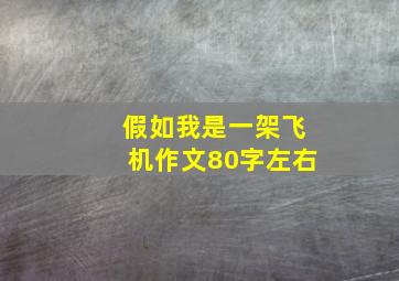 假如我是一架飞机作文80字左右