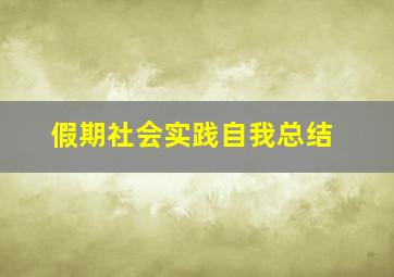 假期社会实践自我总结