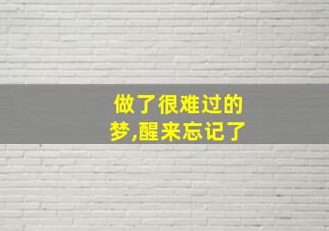 做了很难过的梦,醒来忘记了