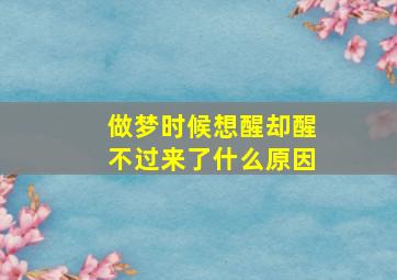 做梦时候想醒却醒不过来了什么原因