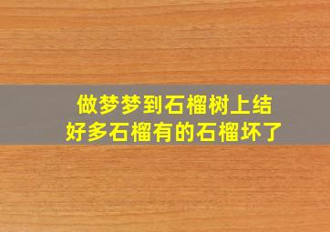 做梦梦到石榴树上结好多石榴有的石榴坏了