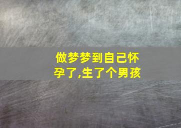 做梦梦到自己怀孕了,生了个男孩