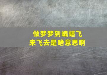 做梦梦到蝙蝠飞来飞去是啥意思啊