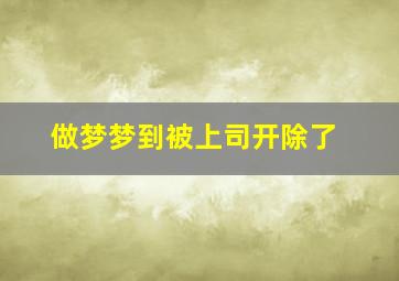 做梦梦到被上司开除了