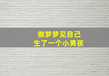 做梦梦见自己生了一个小男孩