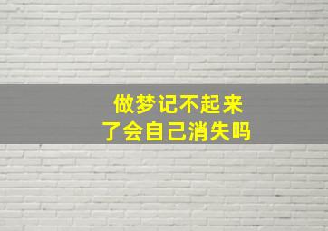 做梦记不起来了会自己消失吗