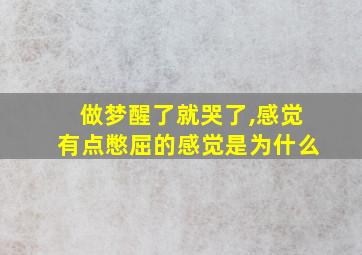 做梦醒了就哭了,感觉有点憋屈的感觉是为什么