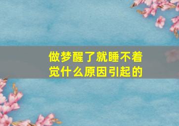 做梦醒了就睡不着觉什么原因引起的