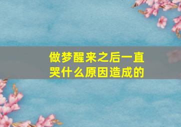 做梦醒来之后一直哭什么原因造成的