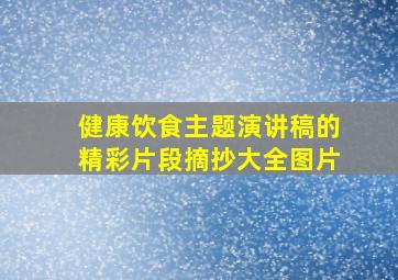 健康饮食主题演讲稿的精彩片段摘抄大全图片