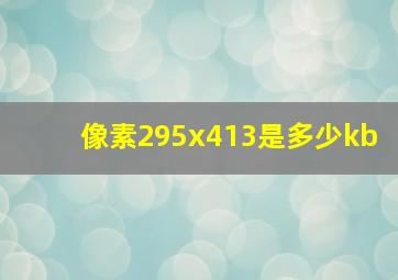 像素295x413是多少kb