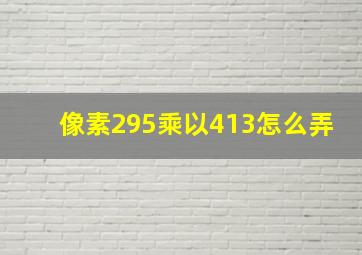 像素295乘以413怎么弄