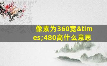 像素为360宽×480高什么意思