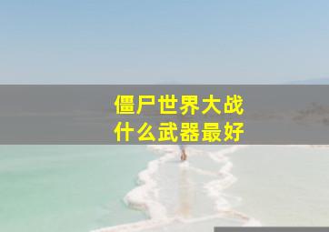 僵尸世界大战什么武器最好