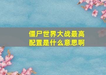 僵尸世界大战最高配置是什么意思啊