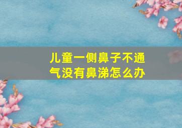 儿童一侧鼻子不通气没有鼻涕怎么办