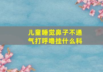 儿童睡觉鼻子不通气打呼噜挂什么科