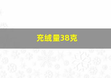 充绒量38克