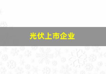 光伏上市企业