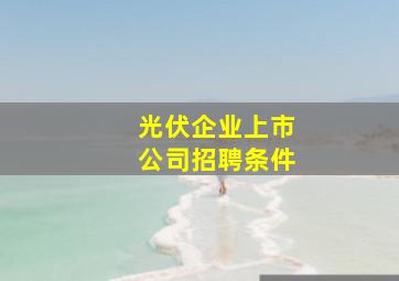 光伏企业上市公司招聘条件