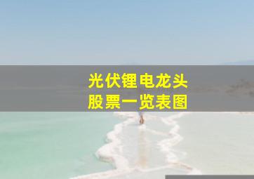 光伏锂电龙头股票一览表图