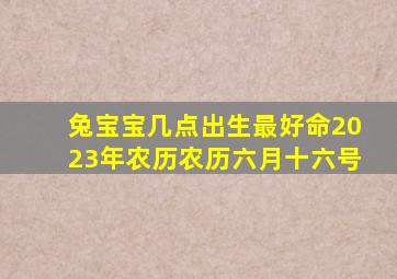 兔宝宝几点出生最好命2023年农历农历六月十六号