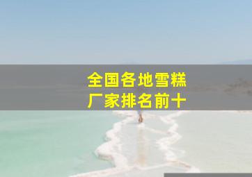 全国各地雪糕厂家排名前十