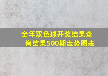 全年双色球开奖结果查询结果500期走势图表