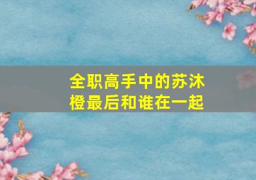 全职高手中的苏沐橙最后和谁在一起