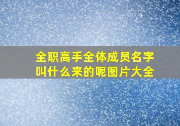 全职高手全体成员名字叫什么来的呢图片大全