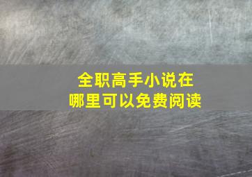 全职高手小说在哪里可以免费阅读