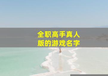 全职高手真人版的游戏名字